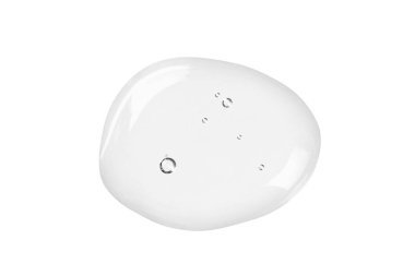 Serum dokusu. Beyaz arka planda izole kabarcıklar swatch ile şeffaf kozmetik sıvı jel