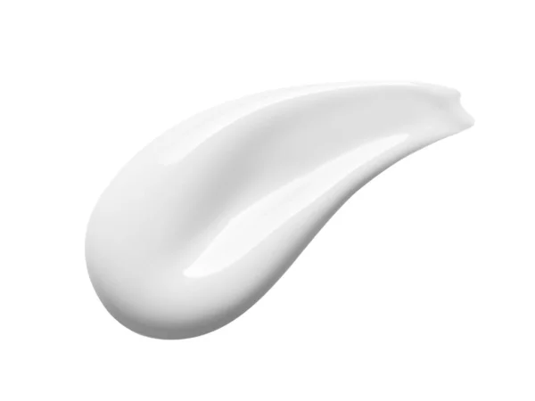 Beyaz kozmetik krem dokusu. Beyaz arka planda izole losyon smear. Güzellik Cilt Bakım ürün tokatlamak. Bb krem renk örneği.