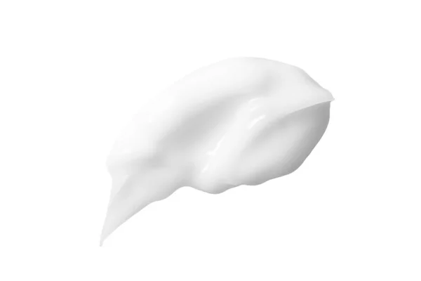 Cosmetische Crème Uitstrijkje Geïsoleerd Witte Achtergrond Witte Huidverzorgingsproduct Textuur Gezicht — Stockfoto