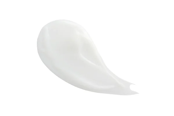 白い化粧品クリームスワイプは 白い背景に分離しました スキンケア製品の質感 フェイスモイスチャライザー ボディローションスミア — ストック写真