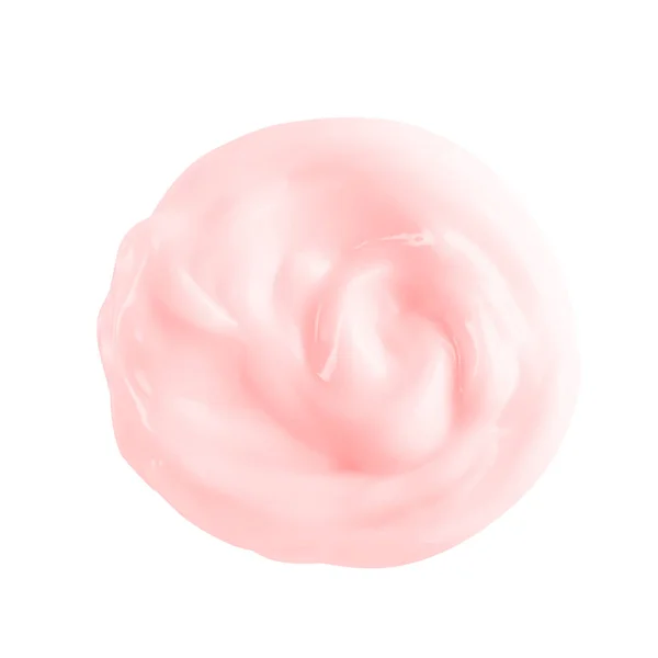化粧品クリームスウォッチテクスチャ 淡いピンクのフェイスクリーム ローション モイスチャライザースミアは白い背景に分離 — ストック写真
