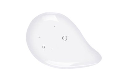 Serum dokusu. Beyaz arka planda izole edilmiş kabarcıklar swatch ile temiz sıvı jel.