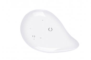 Serum dokusu. Beyaz arka planda izole edilmiş kabarcıklar swatch ile temiz sıvı jel.