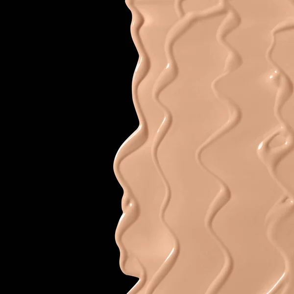 Crème Textuur Huid Toon Make Staal Beige Naakt Vloeibaar Poeder — Stockfoto