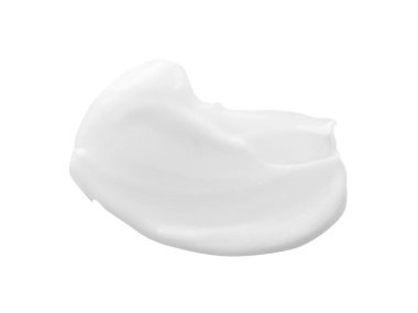 Beyaz krem smear beyaz arka plan üzerinde izole. Kozmetik losyon kaydırma örneği. Bb, Cc krem doku