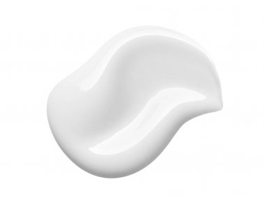 Beyaz kozmetik krem losyon beyaz arka plan üzerinde izole kaydırma. Makyaj vakfı swatch smear leke. Bb, Cc krem doku