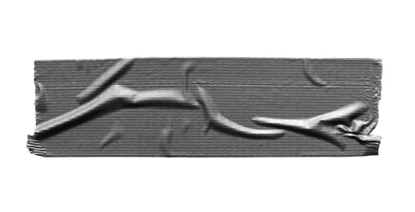 Beyaz arka plan üzerinde izole koli bandı parçası. Yırtık gümüş gri yapışkan bant