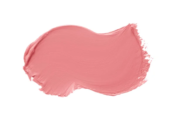 Matte Lipstick Texture Pink Creamy Makeup Product Smear Smudge Swatch — Stock Photo, Image