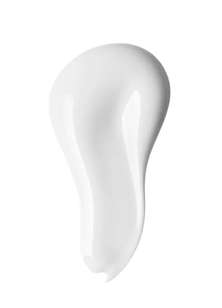 Beyaz kozmetik krem lekesi beyaza izole edilmiş. Cilt ürünleri makrosu. BB krem dokusu