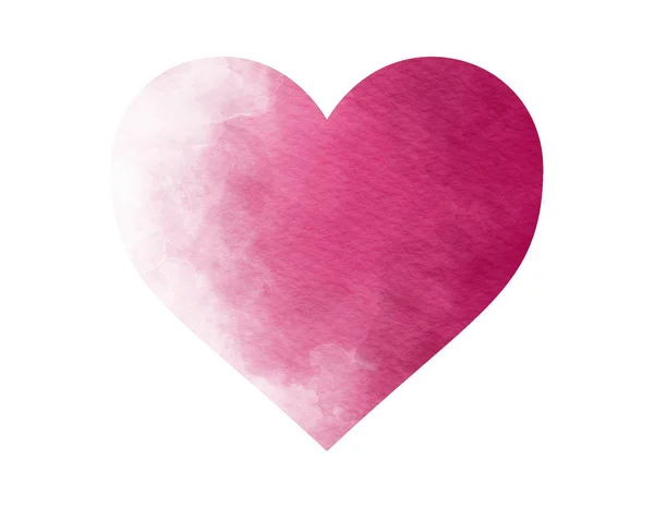 Ακουαρέλα καρδιά σε διαβάθμιση από σκούρο ροζ — Φωτογραφία Αρχείου
