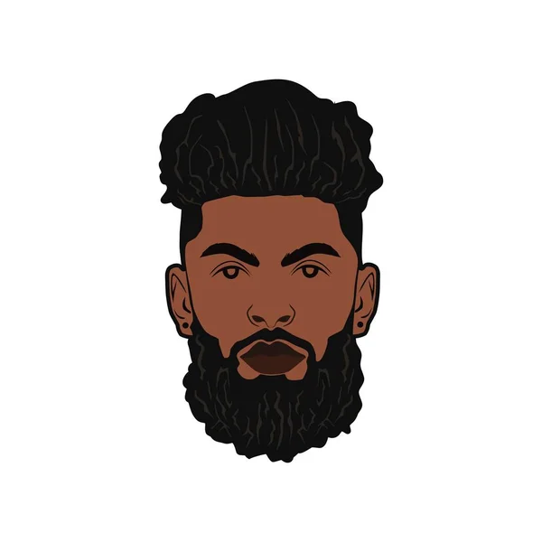 Barbe Noire Homme Design Étonnant Pour Votre Entreprise Marque — Image vectorielle