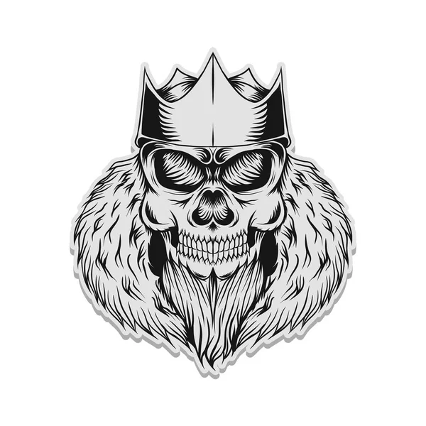 Skull King Sticker Vector Illustration Your Company Brand — Stock Vector