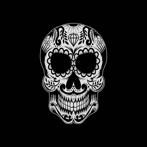 Suiker Skull Vectorillustratie — Stockvector