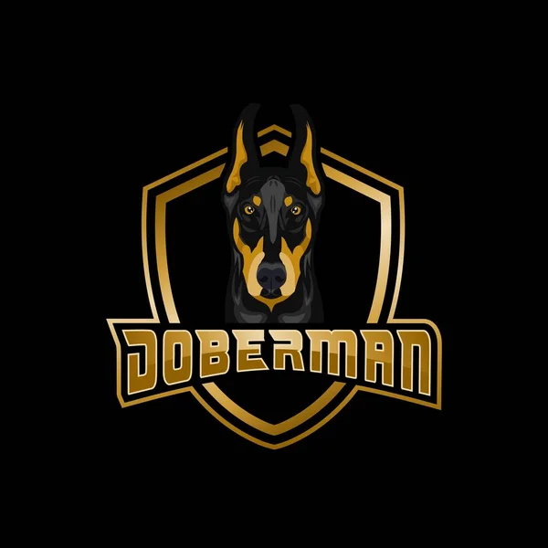 Doberman Σκύλος Εκπληκτικό Σχεδιασμό Για Την Εταιρεία Σας Μάρκα — Διανυσματικό Αρχείο