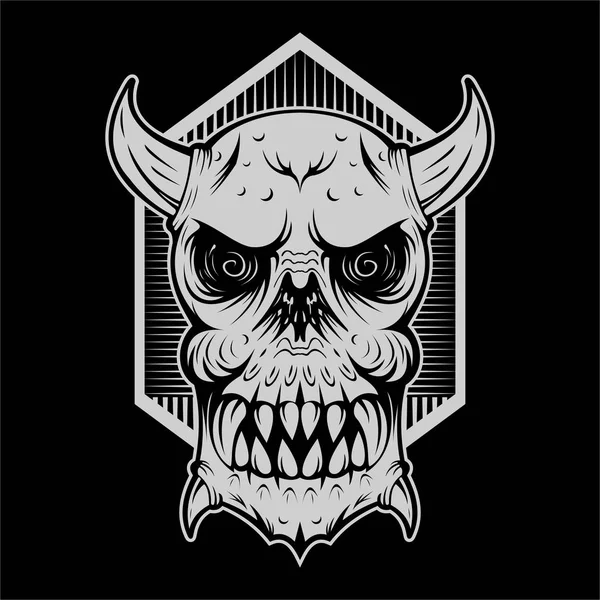 Skull Monster Evil Head Amazing Design Your Company Brand — Stock Vector