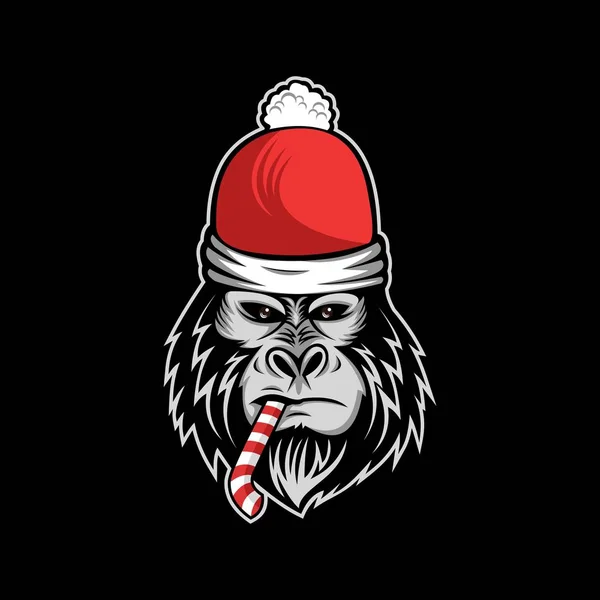 Gorilla Buon Natale Caramelle Design Incredibile Vostra Azienda Marca — Vettoriale Stock