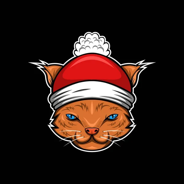 Chat Joyeux Noël Design Étonnant Pour Votre Entreprise Marque — Image vectorielle