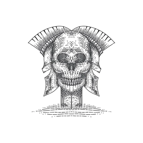 Ilustración Del Vector Espartano Del Cráneo Para Empresa Marca — Archivo Imágenes Vectoriales