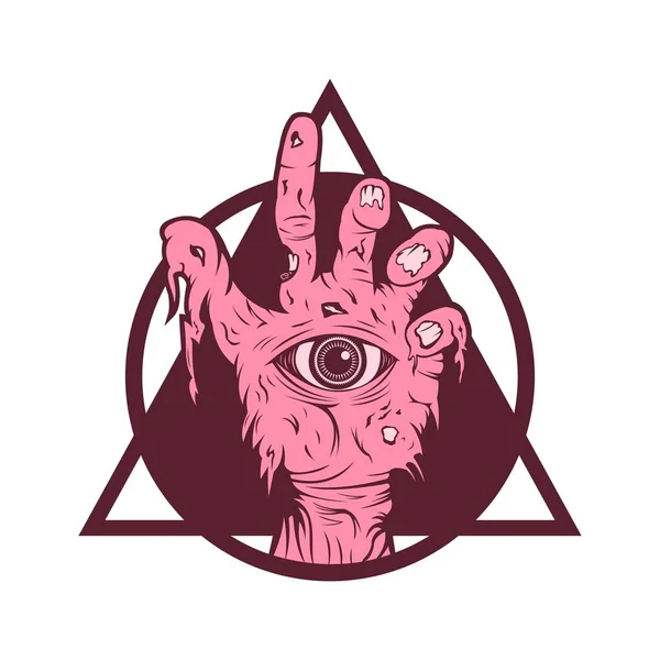 Zombie Hand Pink Vector Illustration Amazing Design Your Company Brand — Stock Vector