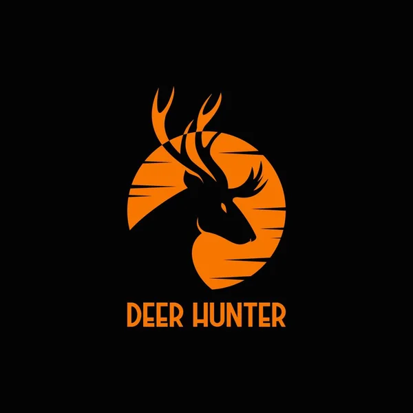 Deer Hunter Sunset Logo Amazing Design Your Company Brand — Stock Vector