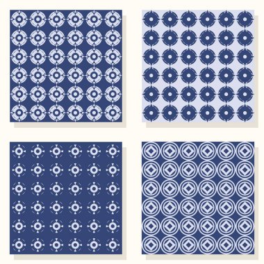 Geometrik set desen vektör çizim 