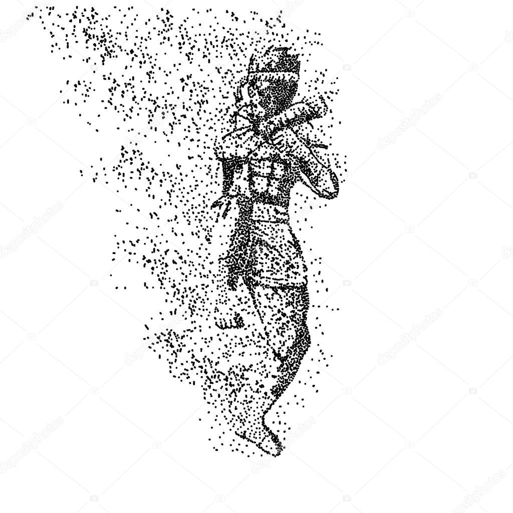 muay thai particle vector illustration for your company or brand