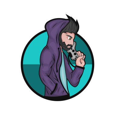 Şirket veya marka için adam oyun vektör illüstrasyon