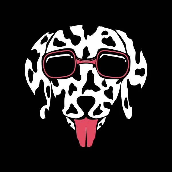 Óculos Dálmatas Cão Ilustração Vetorial Para Sua Empresa Marca — Vetor de Stock