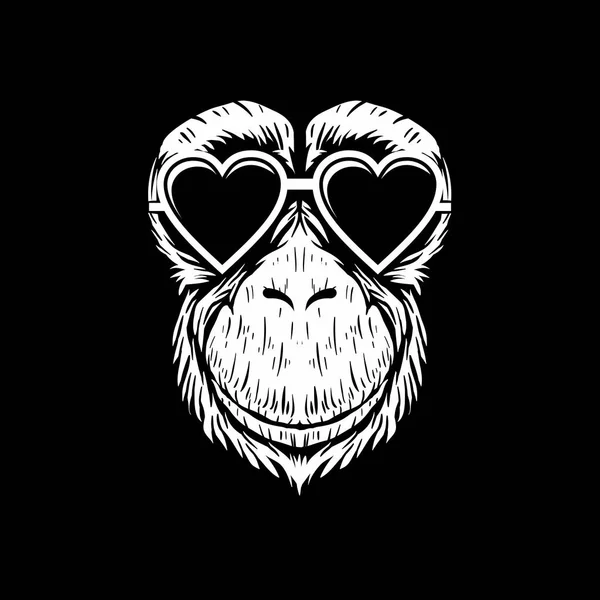 Illustration Vectorielle Lunettes Vue Chimpanzé Pour Votre Entreprise Marque — Image vectorielle