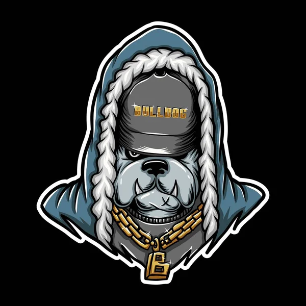 Bulldog Rap Vector Illustration Your Company Brand — Stock Vector