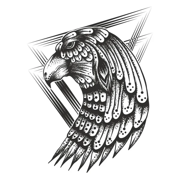 Cabeza Águila Vintage Vector Ilustración — Archivo Imágenes Vectoriales