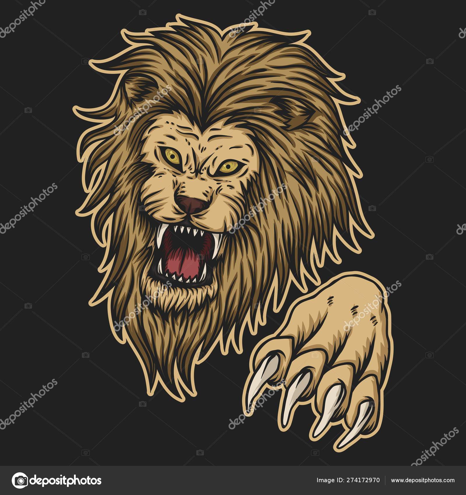 Angry Lion Drawing Images