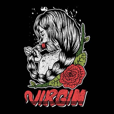 Woman virgin rose vector illustration vector Woman virgin rose vector illustration vector