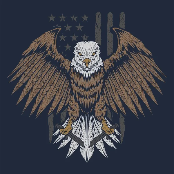 Eagle Usa Flag Vector Illustration Für Ihr Unternehmen Oder Ihre — Stockvektor