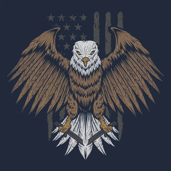 Gambar Vektor Tanda Eagle Usa Untuk Perusahaan Atau Merek Anda - Stok Vektor