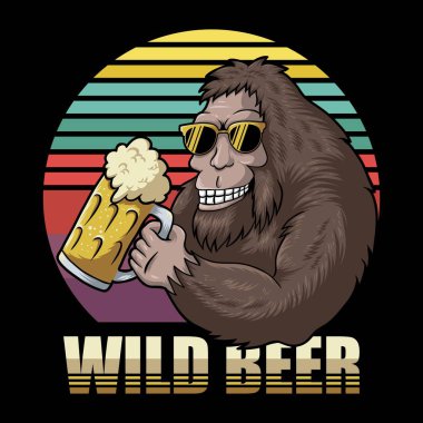 Şirketiniz veya markanız için Bigfoot bira retro vektör illüstrasyon