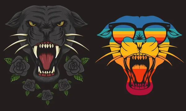 Panther Coole Retro Vektorillustration Für Ihr Unternehmen Oder Ihre Marke — Stockvektor