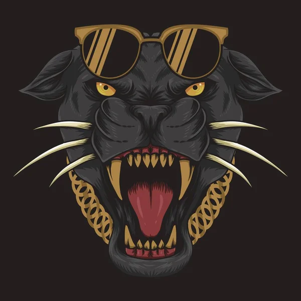 Cool Black Panther Vektor Illustration För Ditt Företag Eller Varumärke — Stock vektor