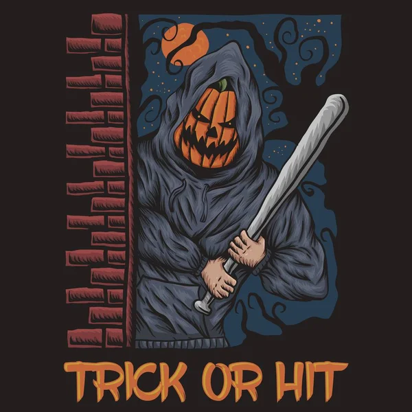 Illustration Trick Hit Halloween Pour Votre Entreprise Votre Marque — Image vectorielle