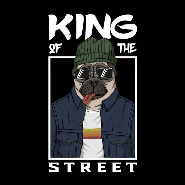 Παγκ Σκυλί Βασιλιάς Του Δρόμου Διανυσματική Απεικόνιση Για Την Εταιρεία — Διανυσματικό Αρχείο