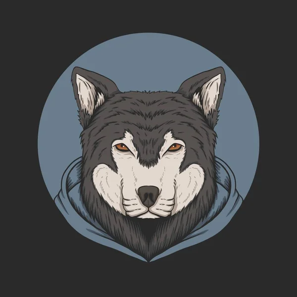 Wolf Hoodie Ilustração Vetorial Para Sua Empresa Marca —  Vetores de Stock