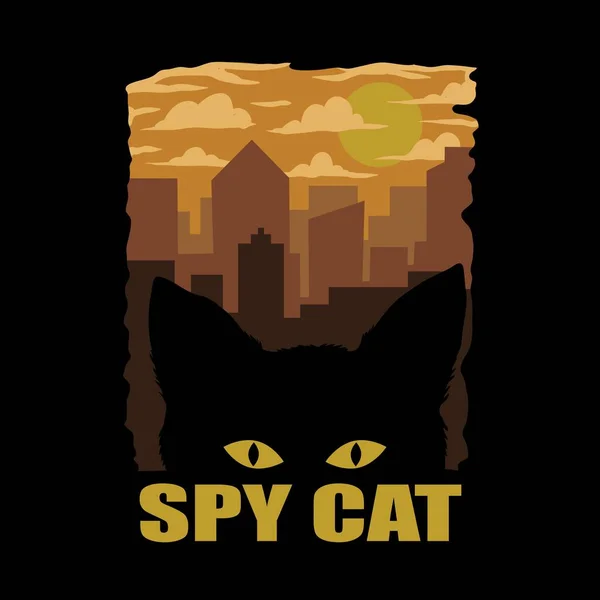 Spy Cat Vector Illustration Für Ihre Unternehmen Oder Brand — Stockvektor