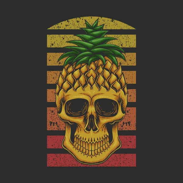 Ananas Skalle Vektor Illustration För Ditt Företag Eller Varumärke — Stock vektor