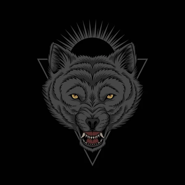 Wolf Tête Illustration Colère Pour Votre Entreprise Votre Marque — Image vectorielle