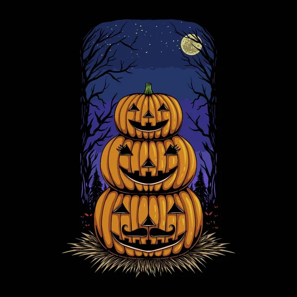 Halloween Family Pumpkin Head Vektor Illusztráció Cég Vagy Márka — Stock Vector