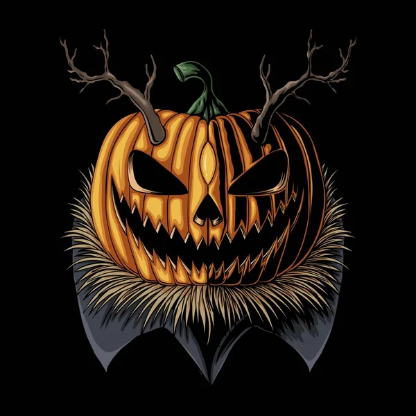 Illustration Vectorielle Cornes Citrouille Halloween Pour Votre Entreprise Votre Marque — Image vectorielle