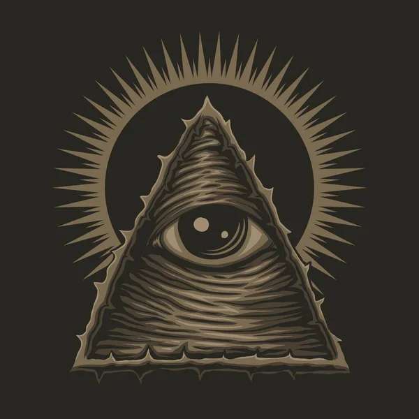 Ein Augen Illuminati Vektorillustration Für Ihr Unternehmen Oder Ihre Marke — Stockvektor