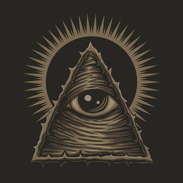one eye illuminati vector illustration for your company or brand