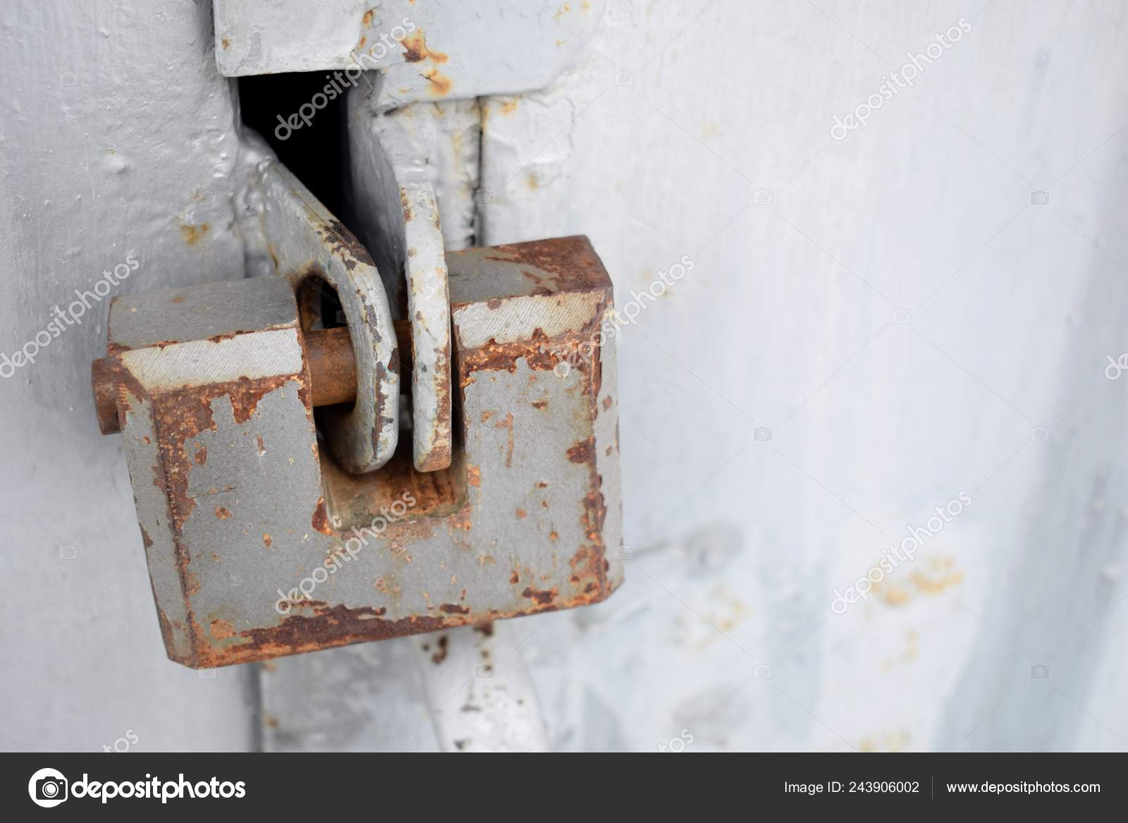 Old Iron Lock Old Garage Door Stock Photo Image By C Denys999 243906002