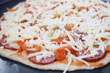 Ham Pişirme pizza, lezzetli ev yapımı peynir pizza